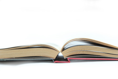 Open book isolated on white backgroundの写真素材