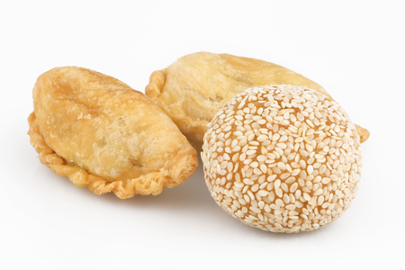 Asian traditional dessert or snack isolated on white backgroundの写真素材