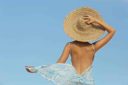 Girl on the beachの写真素材