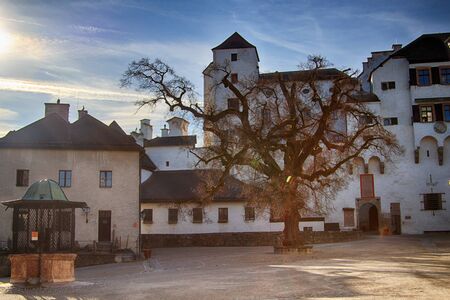 Salzburg Castle duskのeditorial素材