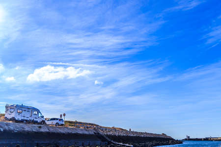 Southern Algarve coast blue skyのeditorial素材