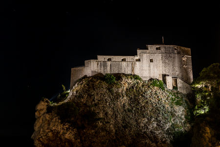 Dubrovnik old city night viewのeditorial素材