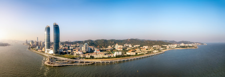 Xiamen city scenery, aerial panorama of Xiamen panorama