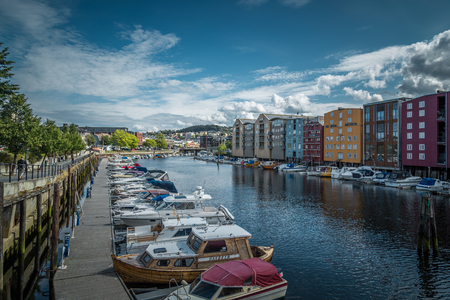 Trondheim landscape view at the portのeditorial素材
