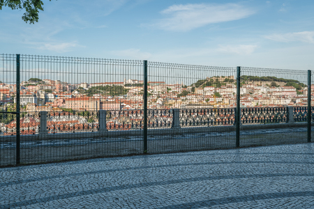 Alfama landscape in the old town of Lisbon, Portugalのeditorial素材