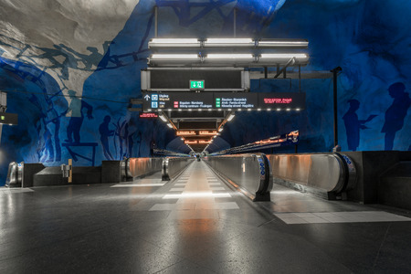 Stockholm famous subway station landscapeのeditorial素材