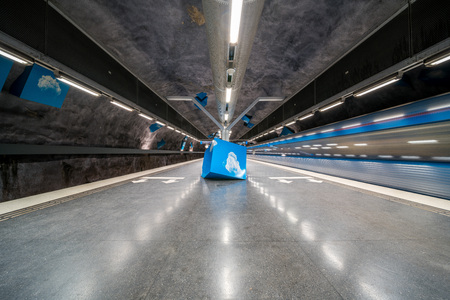 Landscape design of the famous subway station in Stockholm, Sweden