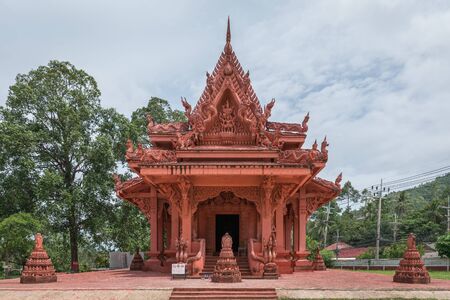 The famous Red Church in Siranu Temple, Koh Samui