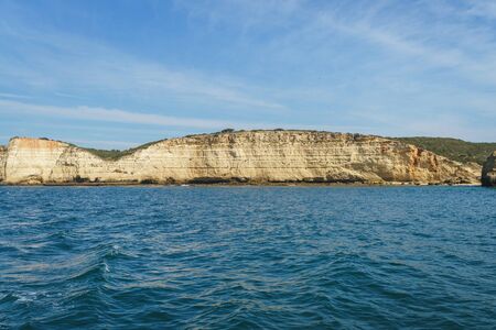 Cliff reef natural scenery of Algarve coastline, southern Portugalの写真素材