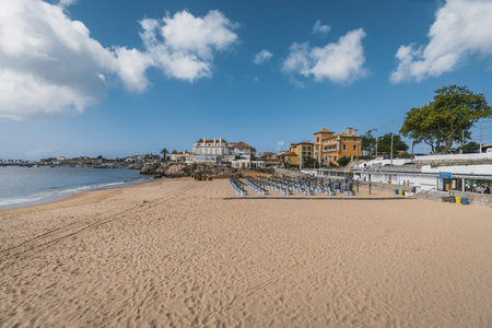 Portuguese seaside town Cascais beach sceneryのeditorial素材