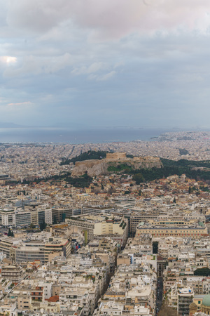 Athenian Acropolis dusk landscapeのeditorial素材