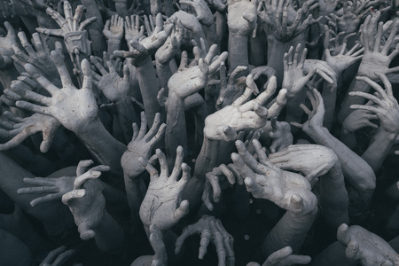 Wat Rong Khun, beautiful temple with amazing sculptures in Chiang Rai, Thailandのeditorial素材