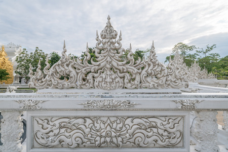 Wat Rong Khun, beautiful temple with amazing sculptures in Chiang Rai, Thailandのeditorial素材