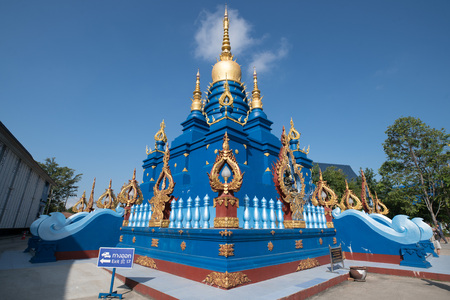 Wat Rong Suea Ten, the famous blue temple in Chiang Raiのeditorial素材