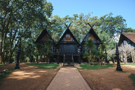 Buildings architecture in Baan Dam Museum, the black house or black temple in Chiang Rai
