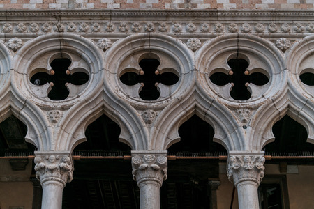 Architectural Buildings details and statues in Venice, Italyのeditorial素材