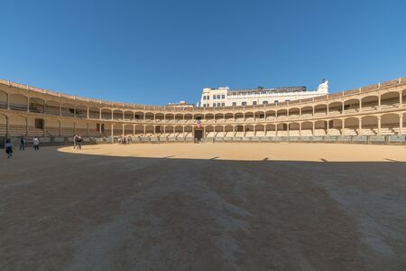 The architecture in the Plaza de Toros de Ronda, Ancient famous bullring in Ronda
