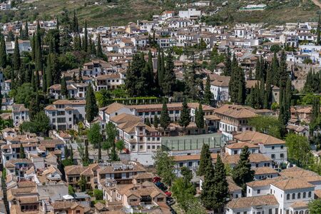 Aerial view of Granada cityscape, Spainのeditorial素材
