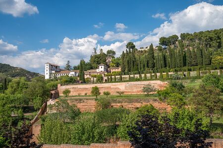 Arabic style architecture, building and landscapes in Alhambra