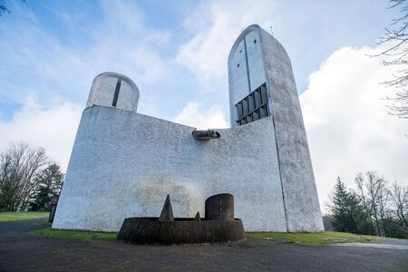 Beautiful Colline Notre-Dame du Haut, Our Lady of the Heights in Ronchampのeditorial素材
