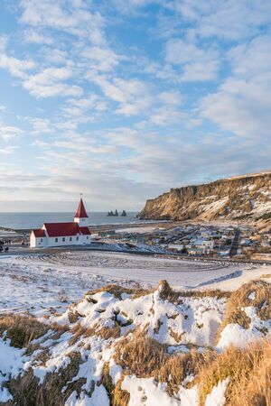 Landscapes and Cityscape of The village of Vik in Iceland