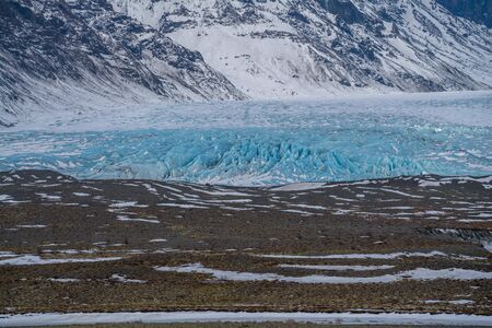 Snow mountain and glaciers background, natural landscapes in Iceland