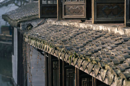 Early morning landscape of Zhouzhuang, an ancient water town in the south of Chinaの写真素材