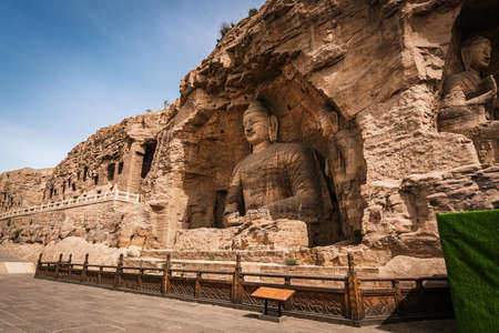 Buddhist Caves and Sculptures in Yungang Grottoes, Shanxi, Chinaのeditorial素材