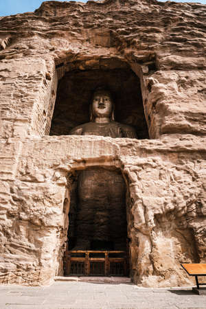 Buddhist Caves and Sculptures in Yungang Grottoes, Shanxi, Chinaのeditorial素材