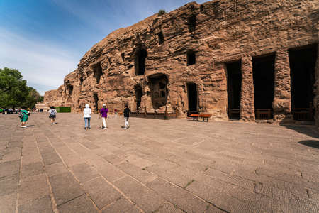 Buddhist Caves and Sculptures in Yungang Grottoes, Shanxi, Chinaのeditorial素材