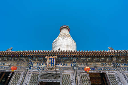 White tower in Tayuan Temple in Wutai Mountain, Shanxi Province, Chinaのeditorial素材