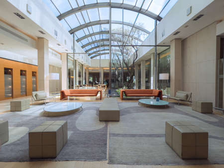 Modern luxury hotel lobby interiorのeditorial素材