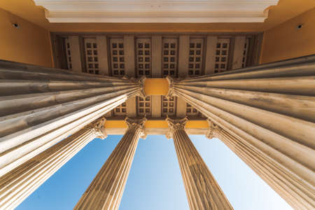 Marble columns and statues of Zappeion palace in Athens, Greeceのeditorial素材