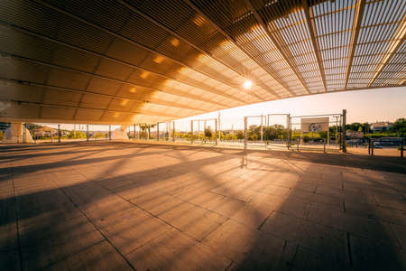 Buildings and architecture at the Athens Olympic Stadium at duskのeditorial素材
