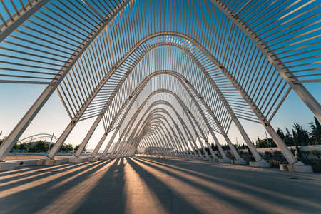 Buildings and architecture at the Athens Olympic Stadium at duskのeditorial素材