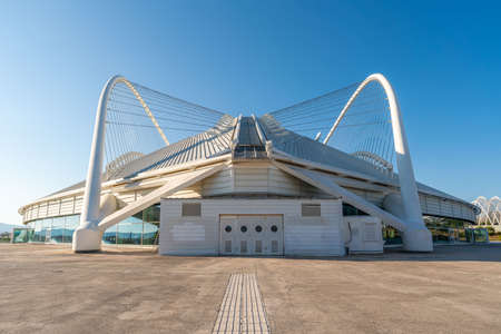Buildings and architecture at the Athens Olympic Stadium at duskのeditorial素材