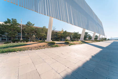 Buildings and architecture at the Athens Olympic Stadium at duskのeditorial素材