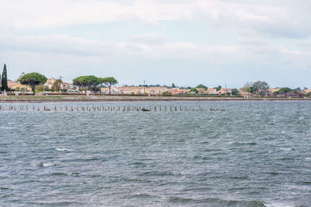 Seaside landscape and French village