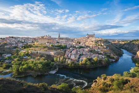 Toledo city skyline at sunsetの写真素材