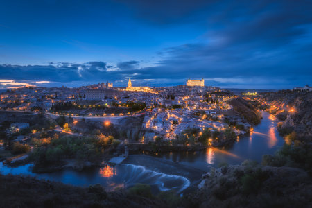 Toledo city skyline at sunsetの写真素材