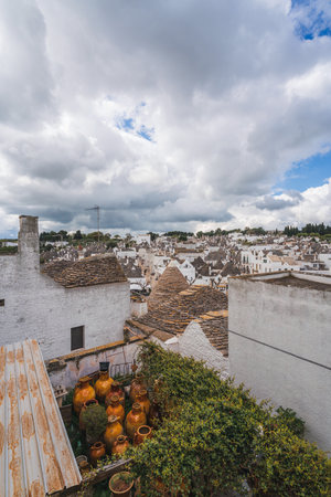 Historic center of Trulli houses in Alberobello, Italyの写真素材