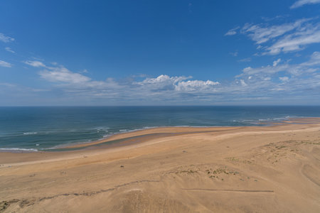Aerial view of the Coubre beach at Charente-Maritime, Franceの写真素材