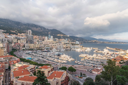 Monaco Harbor and City Skyline at Dusk