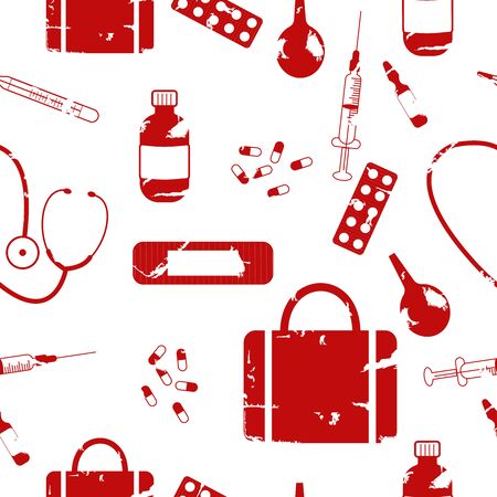 Seamless pattern medical supplies vectorのイラスト素材