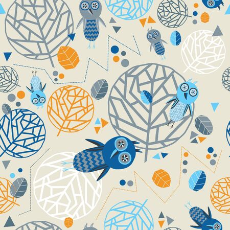 Owl pattern vector illustrationのイラスト素材