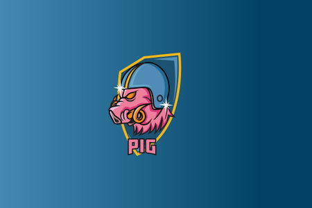 Pig e sport logo team vectorのイラスト素材