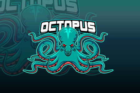 Octopus mascot for sports and e sports logoのイラスト素材