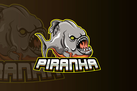 Piranha mascot logo for electronic sport gaming logoのイラスト素材