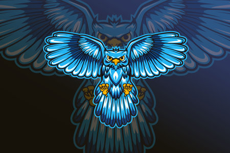 Owl squad e sport logo vectorのイラスト素材