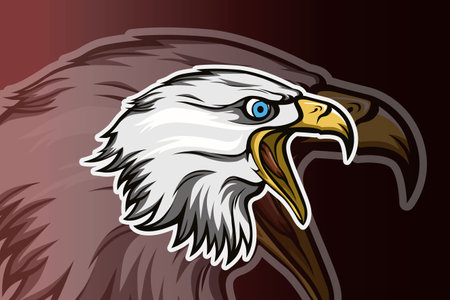 Eagle head e sport logo vectorのイラスト素材